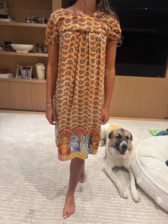 Gucci Other - Gucci Yellow Patterned Midi Dress with Cat Border